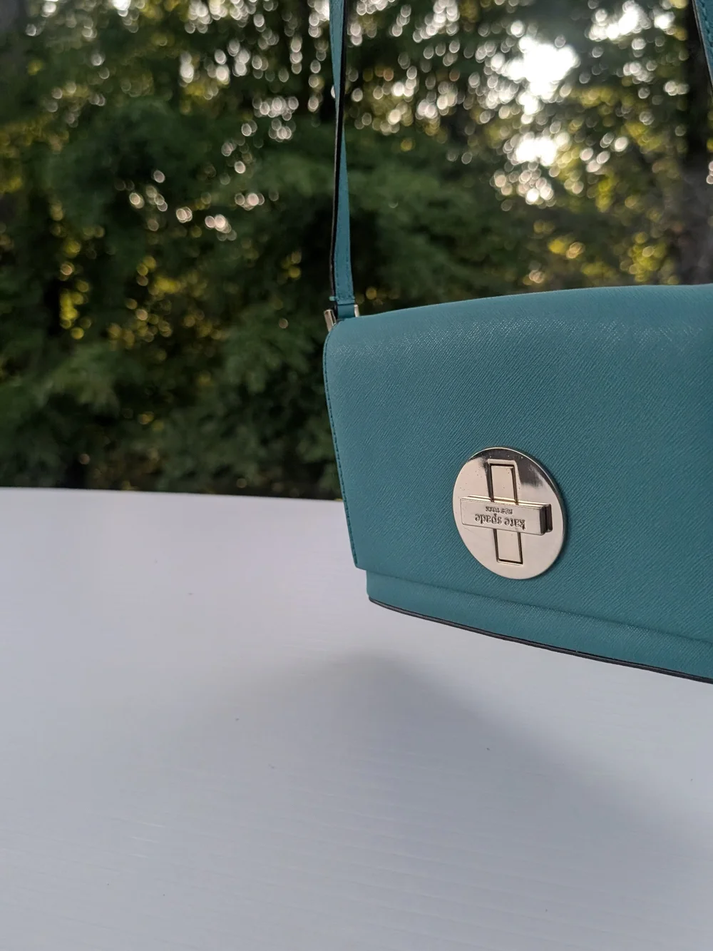 kate spade Teal Crossbody Bag with Turn-Lock Accent